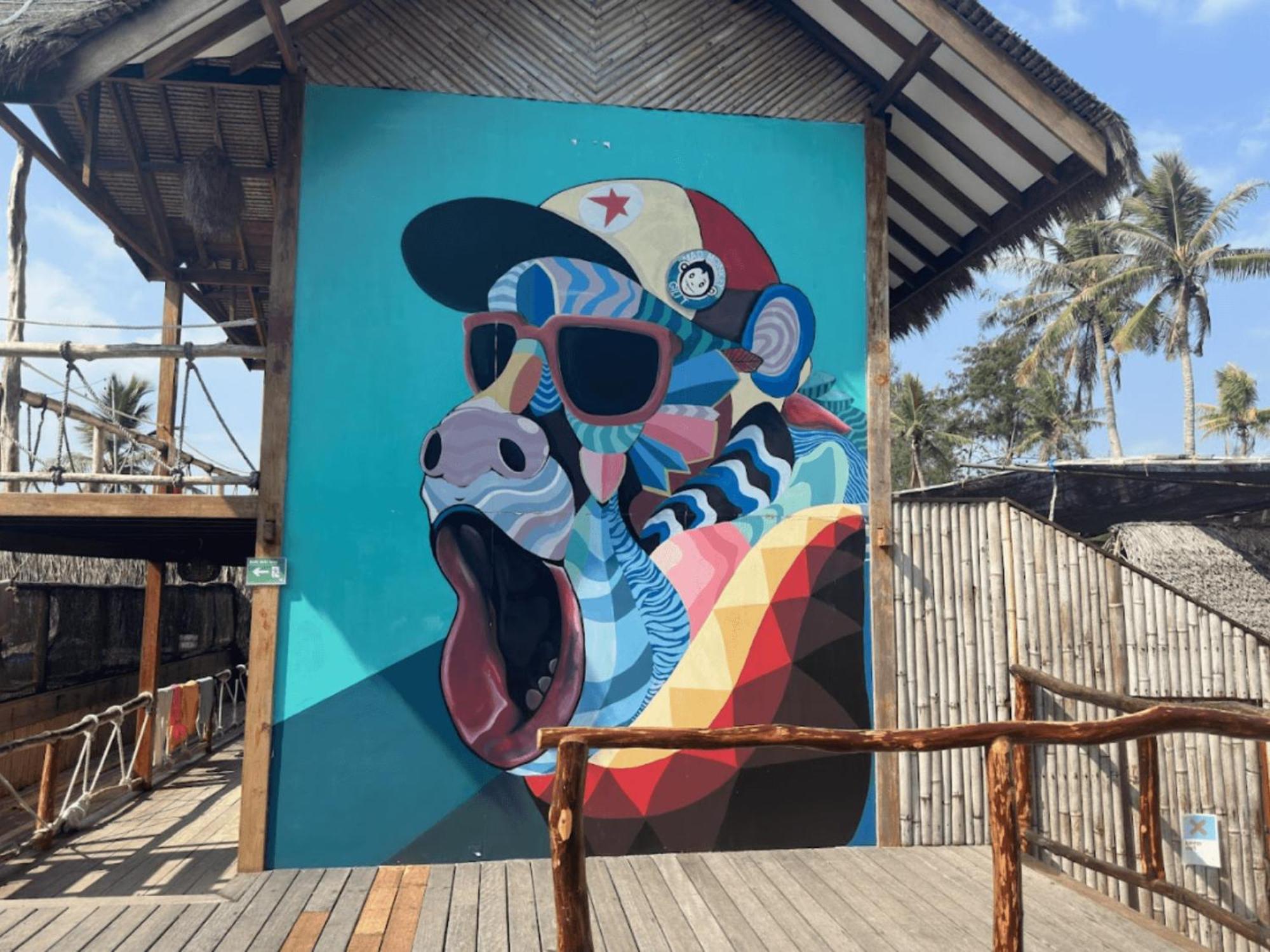 A Pousada Mad Monkey Gili Trawangan Exterior foto Mural by artist, 2019